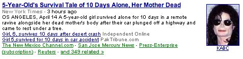 Michael Jackson-Google News mixup