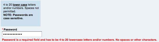 passwords are case-sensitive, but must be in all lower-case